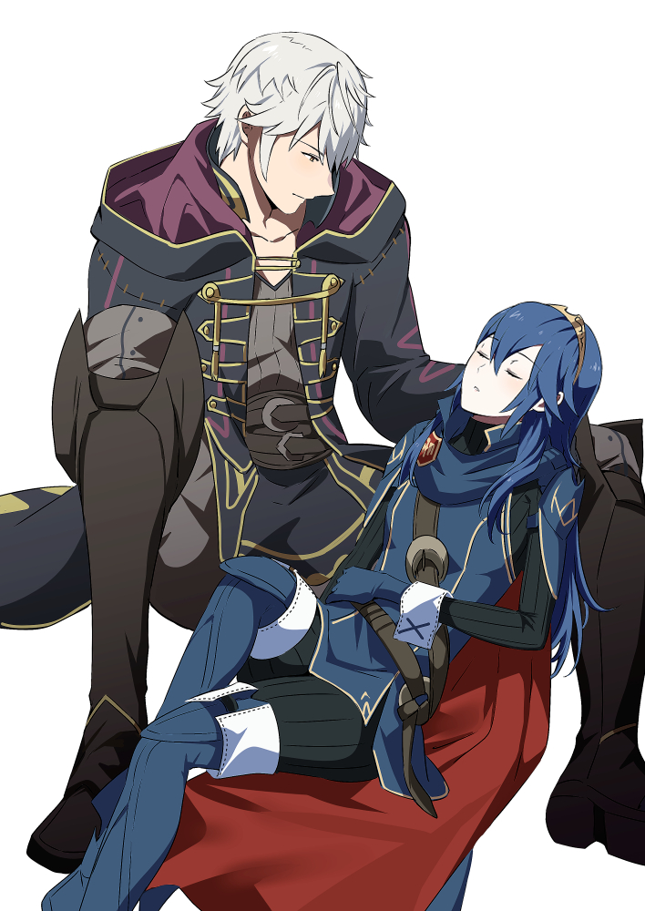 lucina and male robin (fire emblem and 1 more) drawn by ameno_(a_meno0)