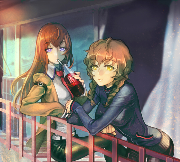 makise kurisu and amane suzuha (steins;gate) drawn by elpenlit