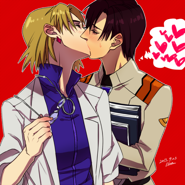 akagi ritsuko and ibuki maya (neon genesis evangelion) drawn by elina_kuroe_no_daarin