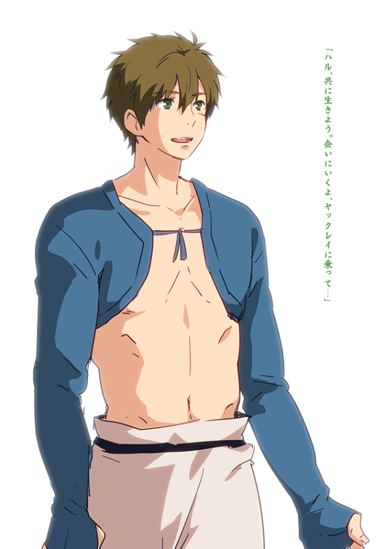 tachibana makoto and ashitaka (free! and 1 more) drawn by hato_yu-ki