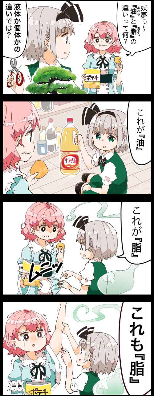konpaku youmu and saigyouji yuyuko (touhou) drawn by jetto_komusou