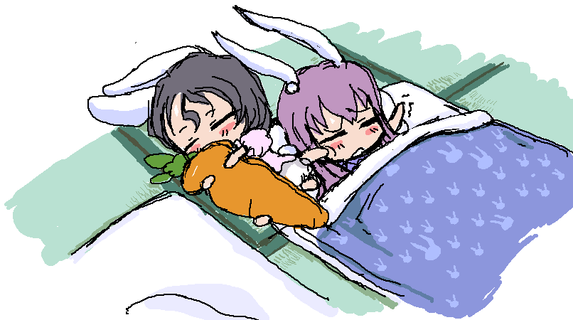 reisen udongein inaba and inaba tewi (touhou) drawn by baku_taso