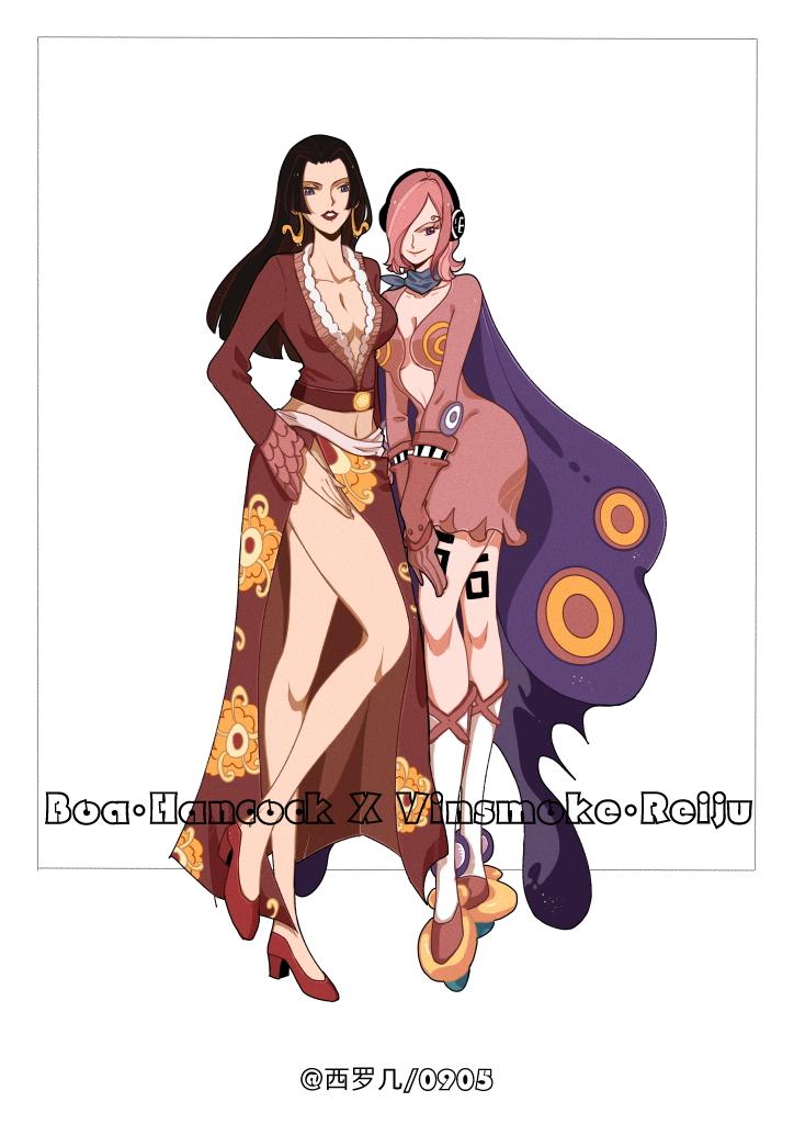 boa hancock and vinsmoke reiju (one piece) drawn by xiluoji