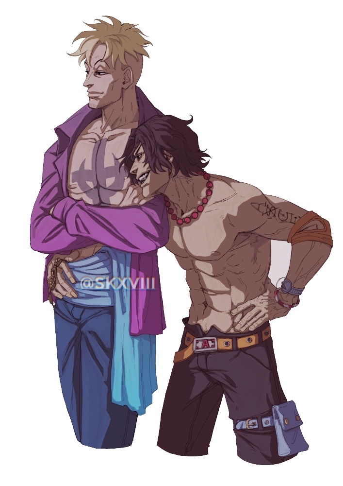 portgas d. ace and marco (one piece) drawn by sid_(skxviii)