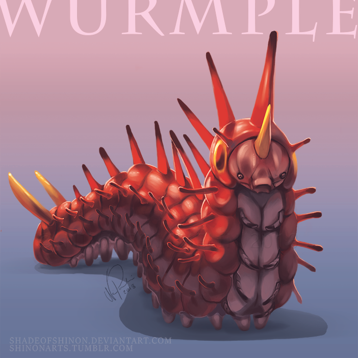 wurmple (pokemon) drawn by shadeofshinon