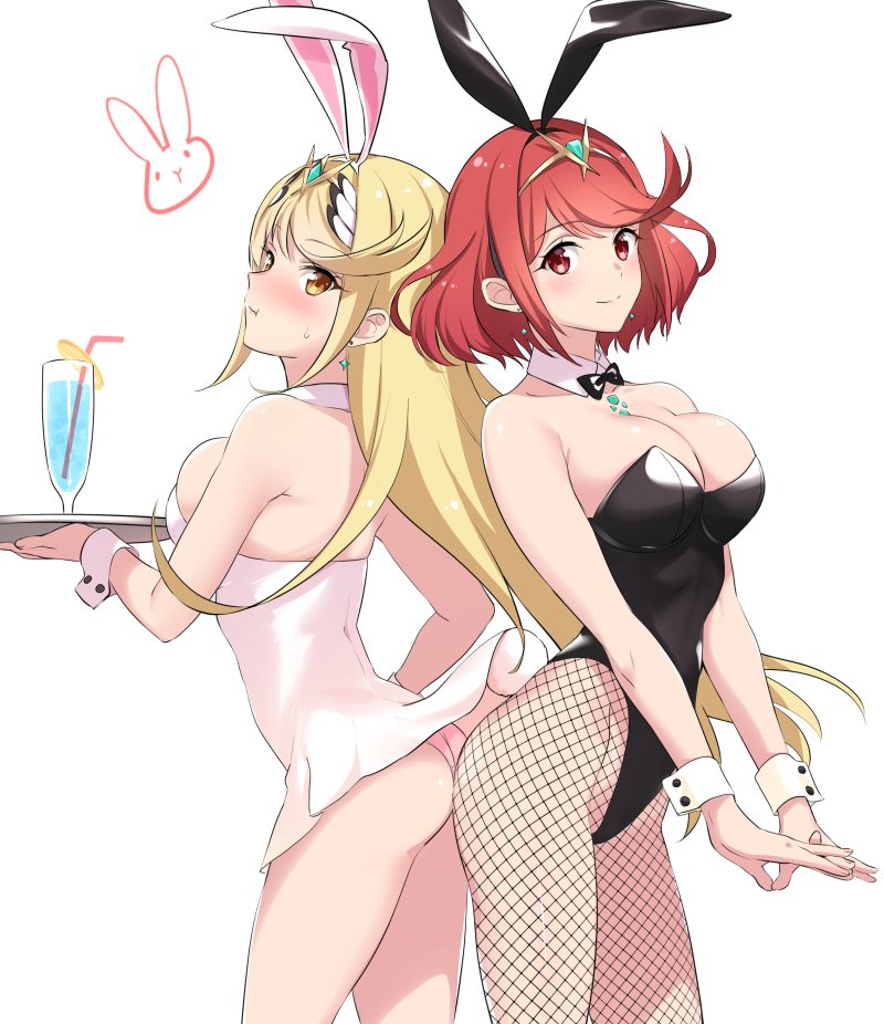 pyra and mythra (xenoblade chronicles and 1 more) drawn by taromarun