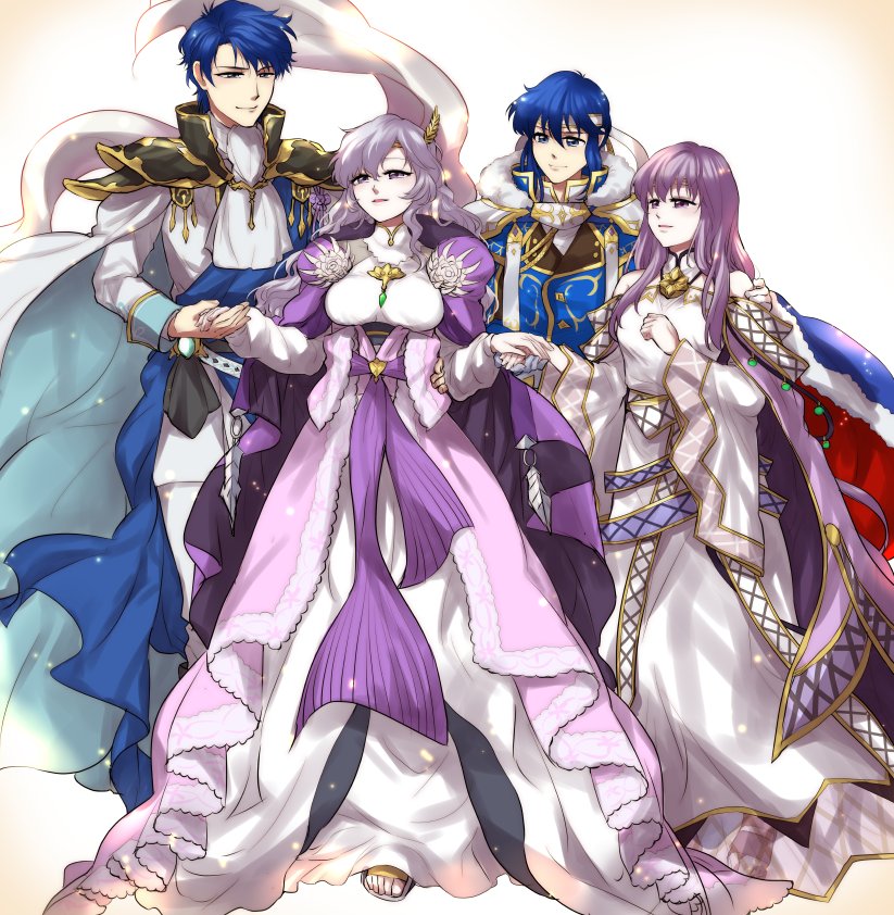 seliph, julia, deirdre, and sigurd (fire emblem and 2 more) drawn by yuki_cryp_a