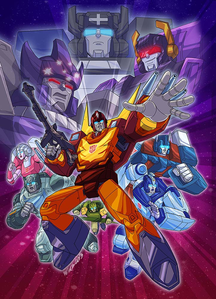 arcee, ultra magnus, galvatron, rodimus prime, blurr, and 4 more (transformers and 1 more) drawn by marcelo_matere