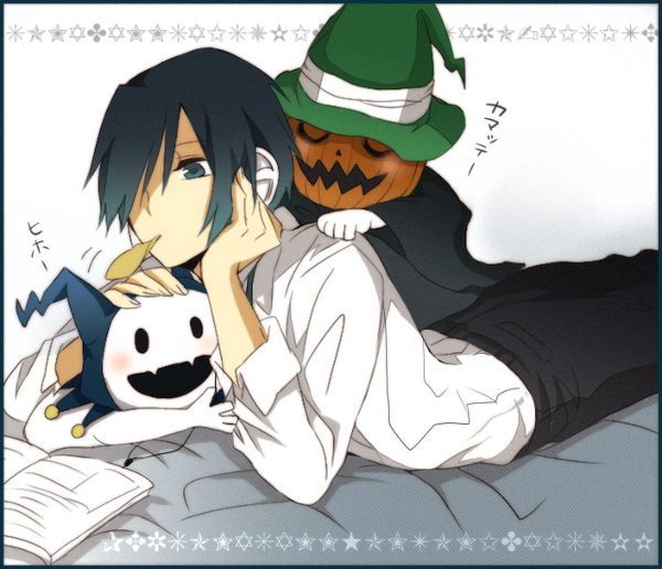 yuuki makoto, jack frost, and pyro jack (persona and 1 more) drawn by okazaki_(suchan2776)