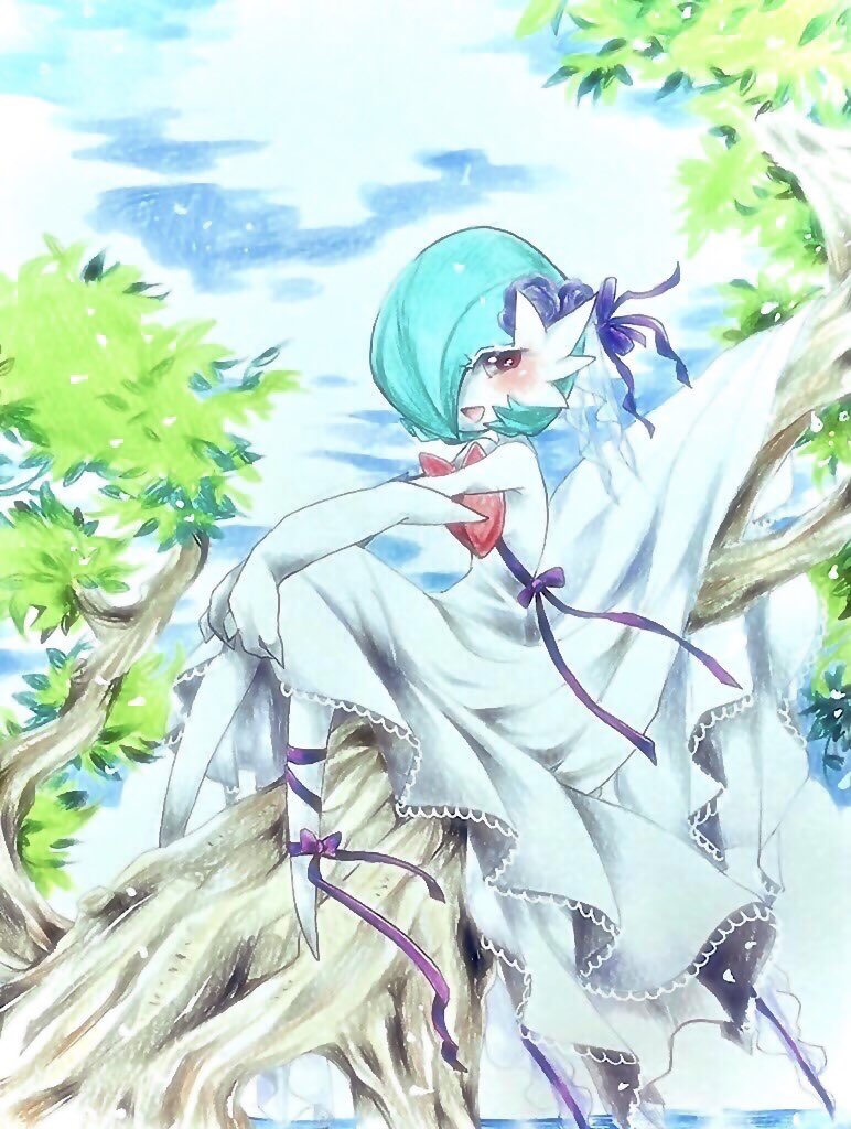 gardevoir and mega gardevoir (pokemon) drawn by mofu_(moffuri_sippo)