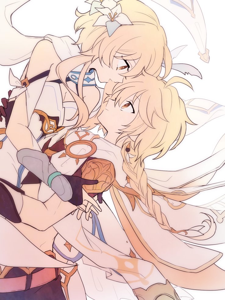 lumine and aether (genshin impact) drawn by yae_(yae_ringo)