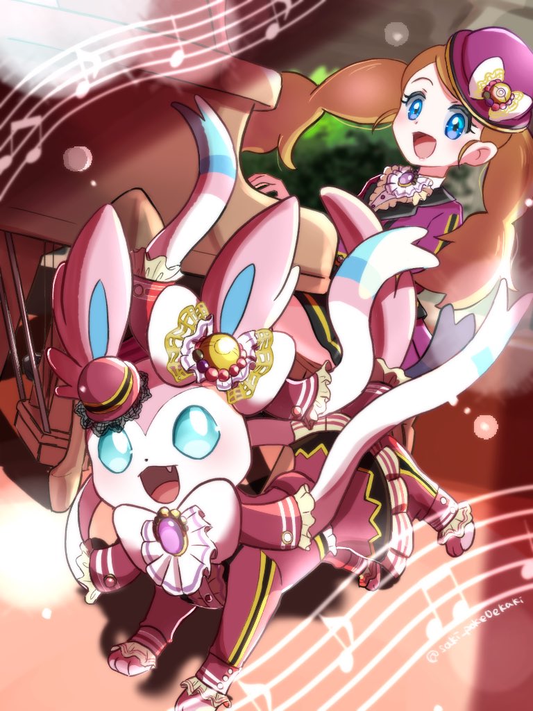 serena and sylveon (pokemon and 2 more) drawn by saki_pokeoekaki
