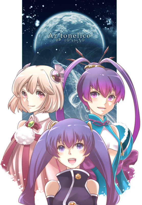 saki, finnel, and cocona vatel (ar tonelico and 1 more) drawn by rita_(poribucket)