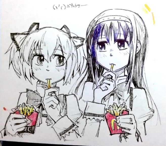 akemi homura and kaname madoka (mahou shoujo madoka magica and 3 more) drawn by silverxp