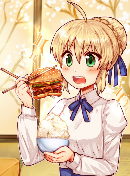 artoria pendragon and saber (fate and 1 more) drawn by kataro