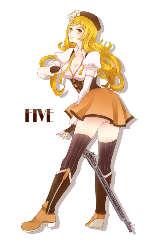 tomoe mami and five (mahou shoujo madoka magica and 2 more) drawn by fuji_(shugoi)