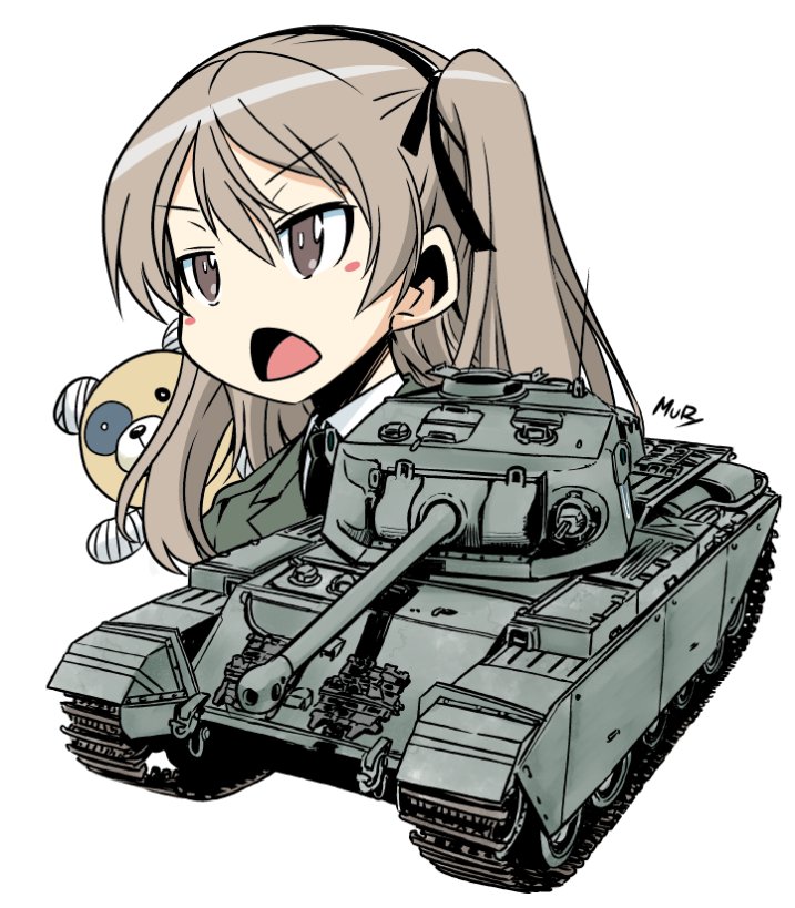 shimada arisu and boko (girls und panzer) drawn by muramasa_mikado