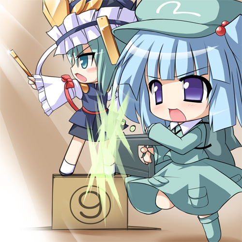 kawashiro nitori and shiki eiki (touhou) drawn by katami_shinta