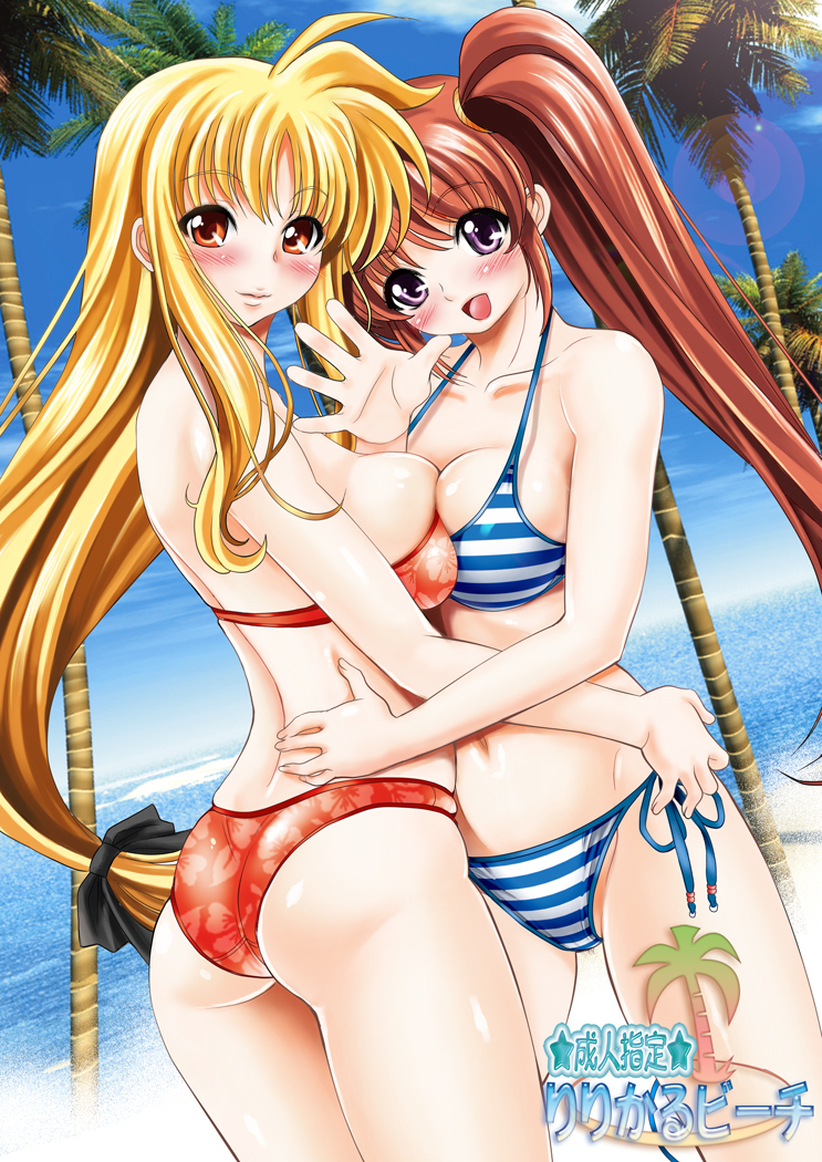 fate testarossa and takamachi nanoha (lyrical nanoha and 1 more) drawn by itachou