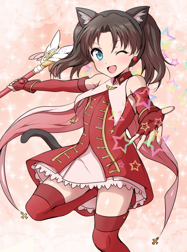 tohsaka rin, magical ruby, and kaleido ruby (fate and 2 more) drawn by koori_(haraiso)