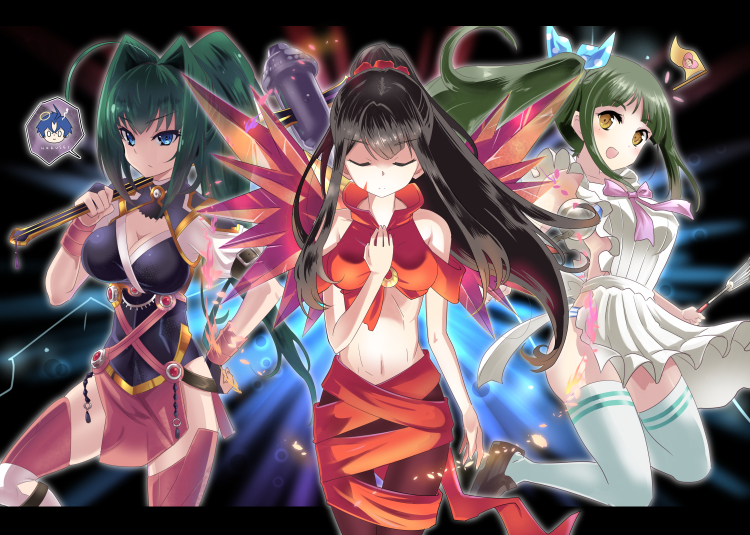 akari acura, yuzuki, and shoukanji kikuno (wixoss and 3 more) drawn by ishizu_kayu
