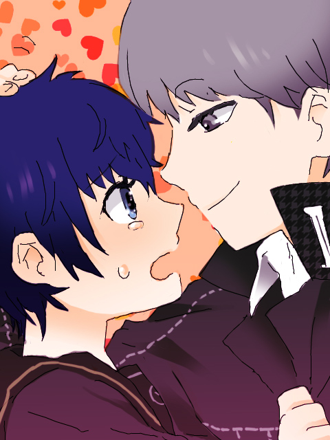 narukami yu and shirogane naoto (persona and 1 more) drawn by mot