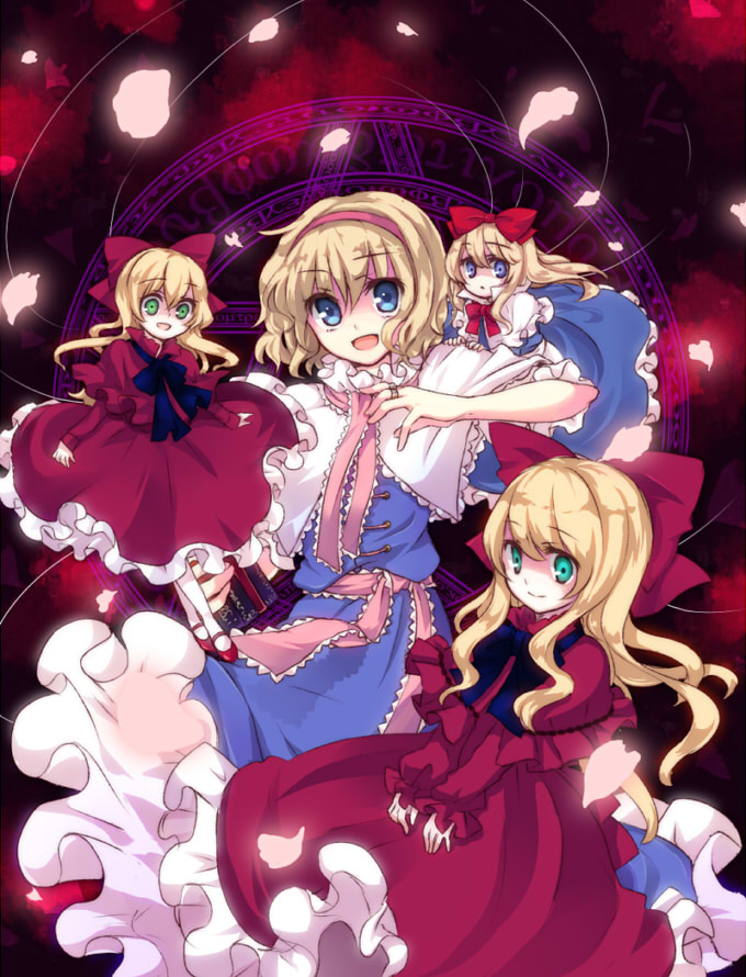 alice margatroid, shanghai doll, and hourai doll (touhou) drawn by yatosaki_haru