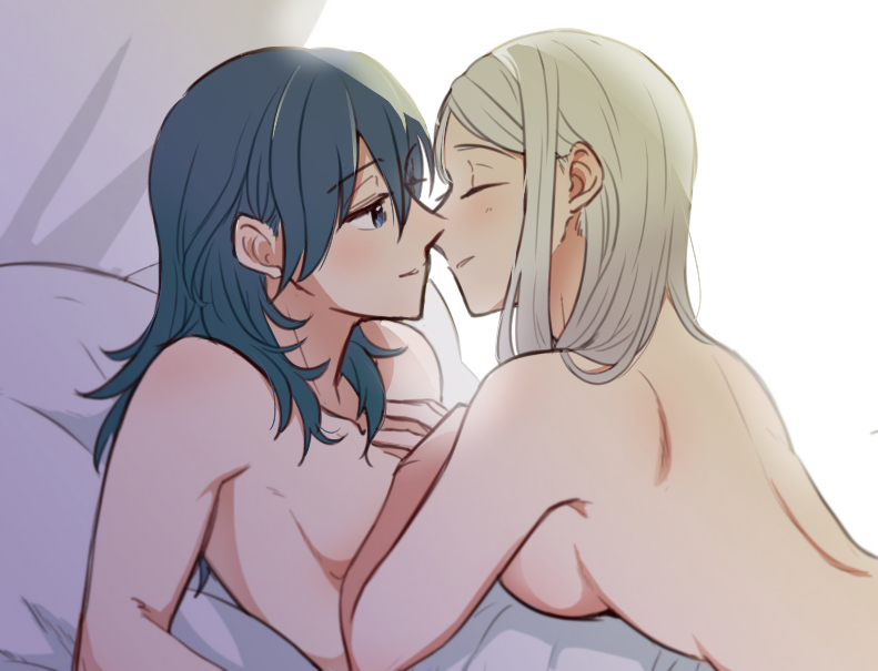 female byleth and edelgard von hresvelg (fire emblem and 1 more) drawn by riromomo