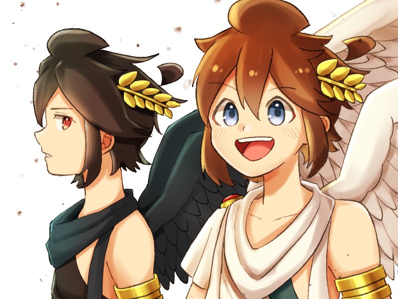 pit and dark pit (kid icarus and 1 more) drawn by waffuum