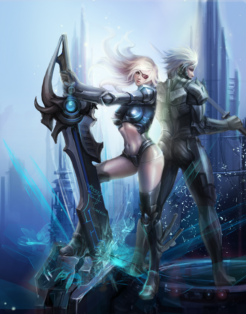 raiden (metal gear and 2 more) drawn by mastema