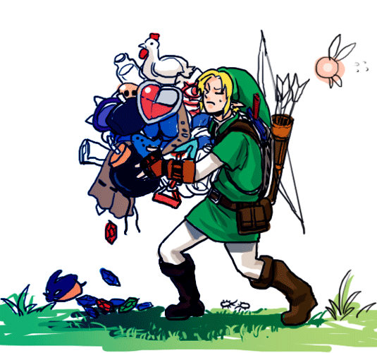 link, navi, and cucco (the legend of zelda and 1 more) drawn by okada_(hoooojicha)