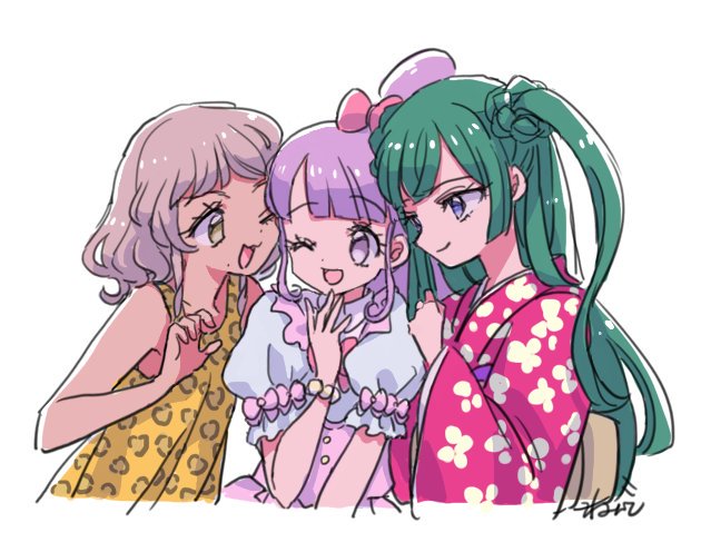 manaka non, tsukikawa chili, and taiyo pepper (pretty series and 1 more) drawn by rituyama1