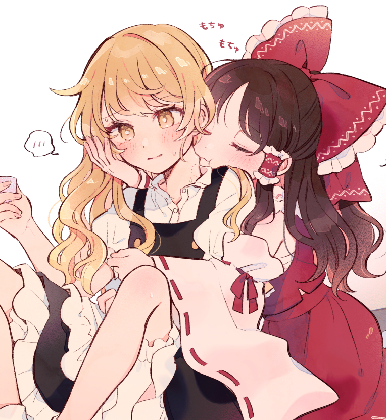hakurei reimu and kirisame marisa (touhou) drawn by mozukuzu_(manukedori)