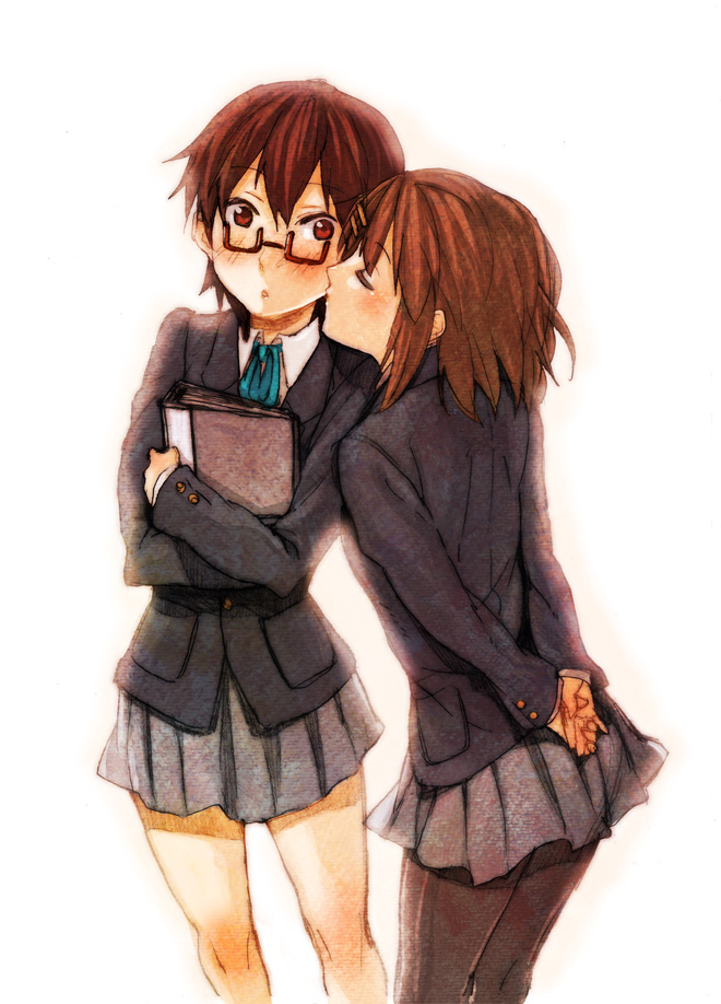 hirasawa yui and manabe nodoka (k-on!) drawn by fukutarou_(enji127)
