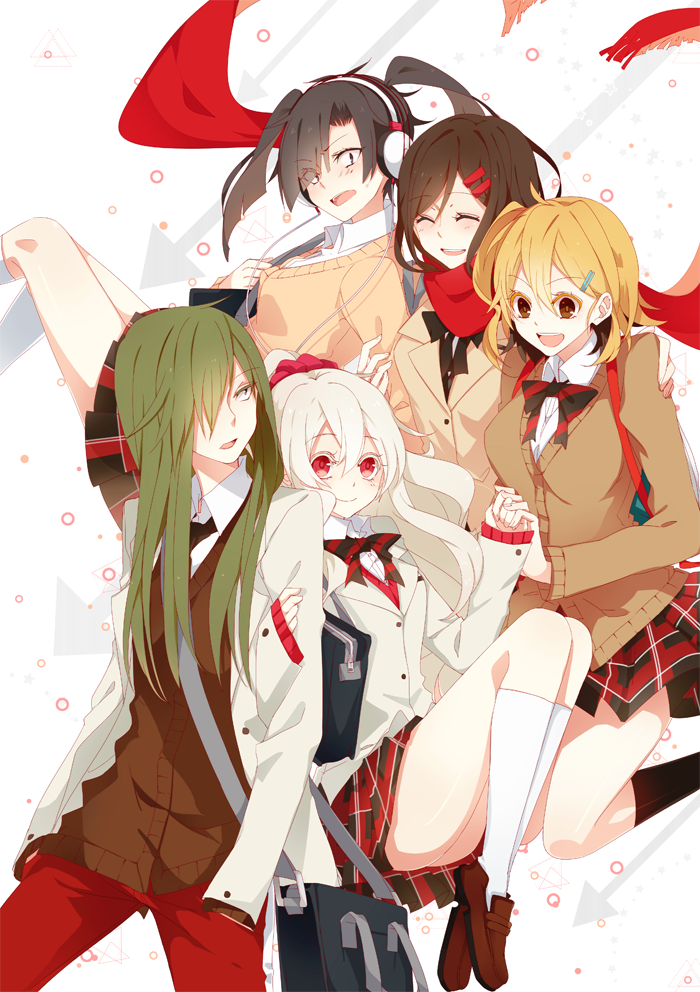 tateyama ayano, kozakura marry, kido tsubomi, kisaragi momo, and enomoto takane (kagerou project) drawn by haikimono_shounen