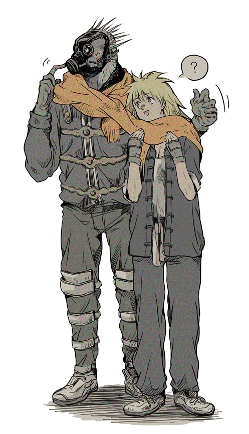 nikaidou and caiman (dorohedoro) drawn by moha