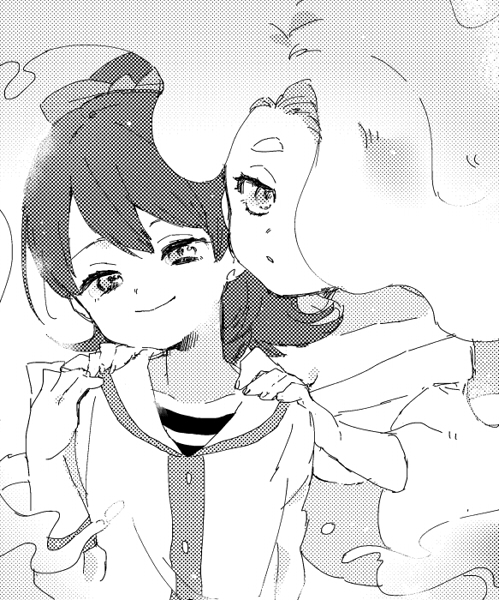 kodama fumika and enraenra (youkai watch) drawn by kouhara_yuyu
