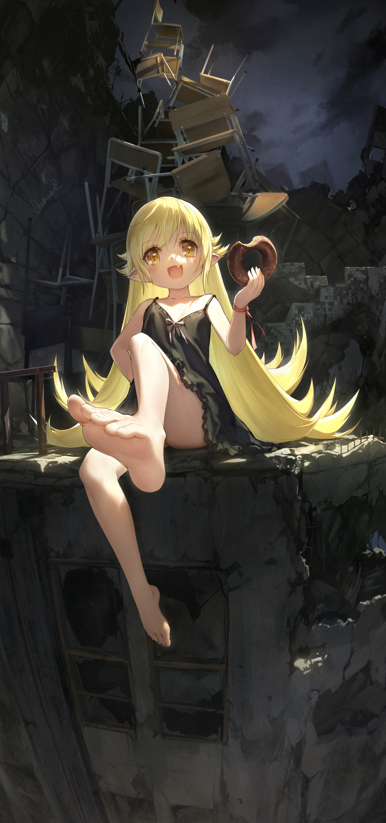 oshino shinobu (monogatari and 1 more) drawn by observerz