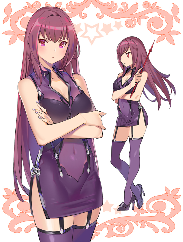 scathach (fate and 1 more) drawn by popqn