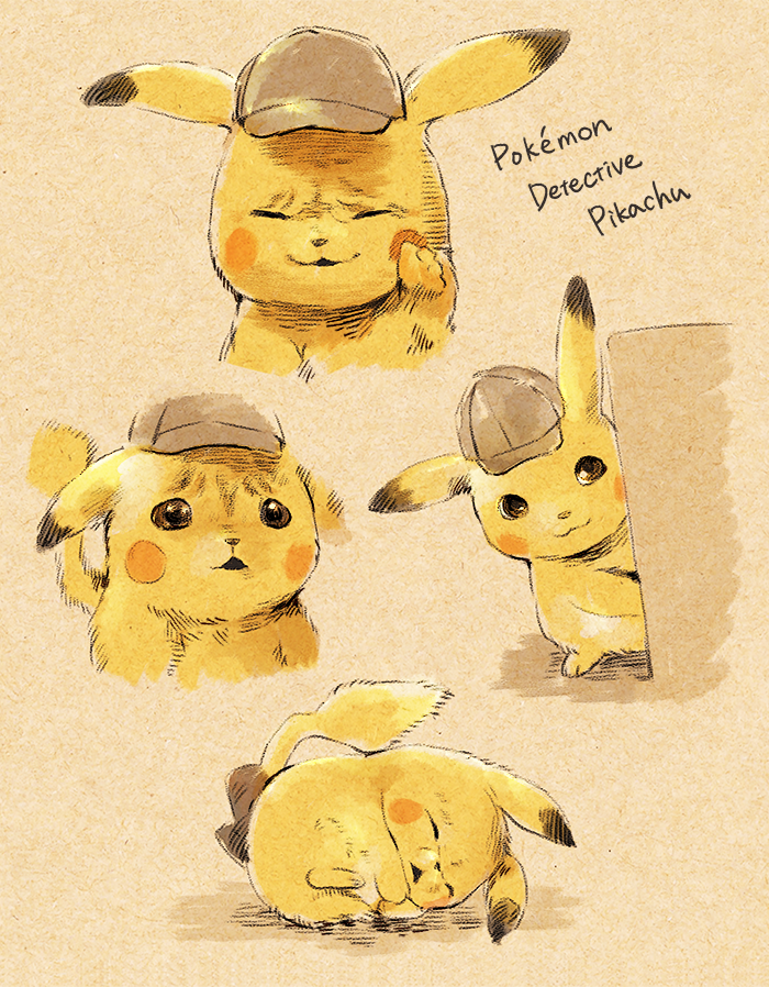 pikachu and detective pikachu (pokemon and 1 more) drawn by matsuri_(matsuike)