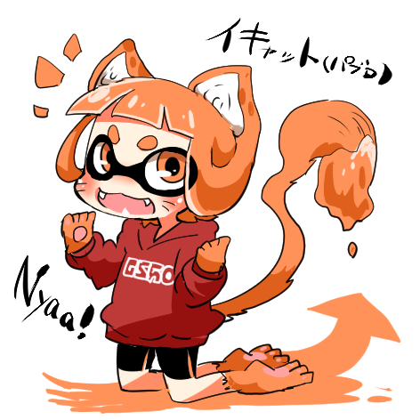 inkling player character and inkling girl (splatoon and 1 more) drawn by rebecca_(keinelove)