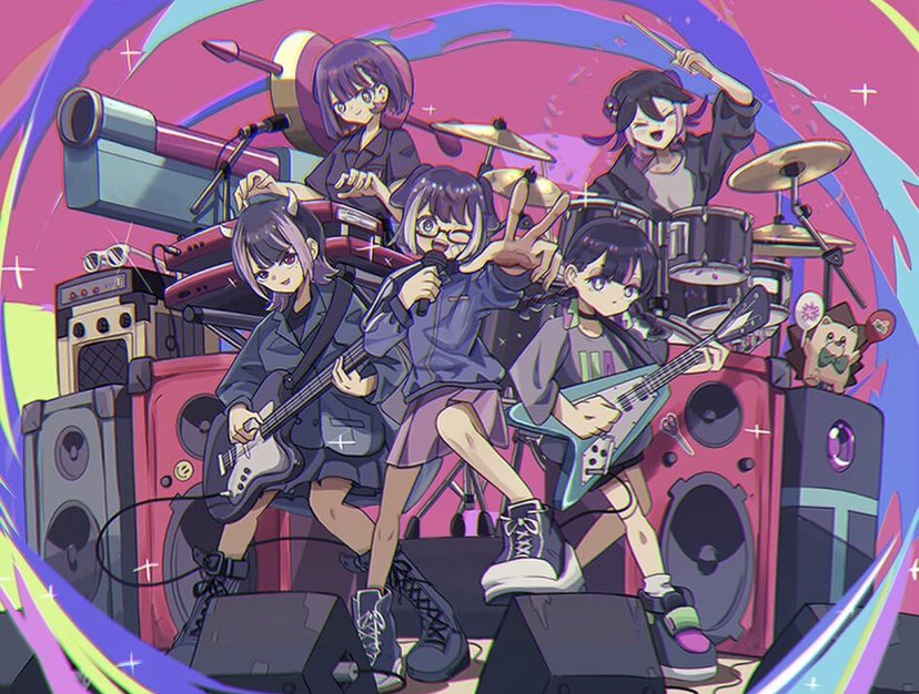 nira-chan, uniguri, aca-ne, and robota (zutto mayonaka de ii no ni and 5 more) drawn by kdfwys