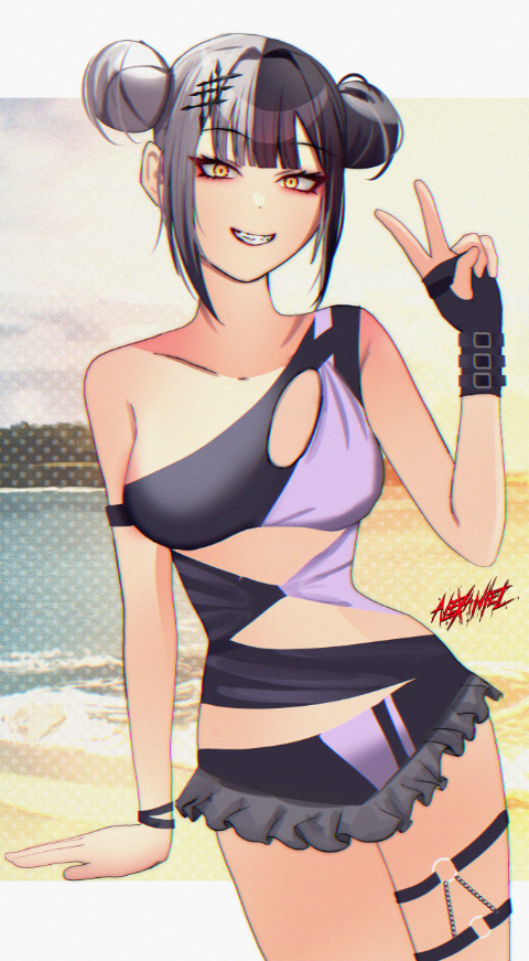 shiori novella (hololive and 1 more) drawn by alexaniel