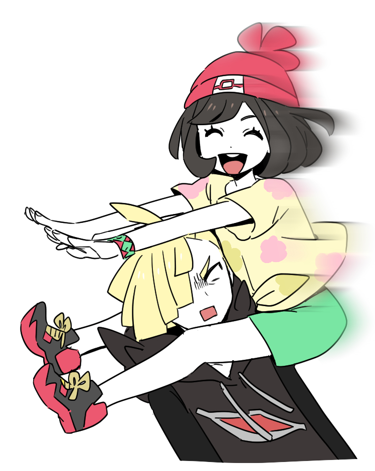 selene and gladion (pokemon and 1 more) drawn by dede_(qwea_00000)