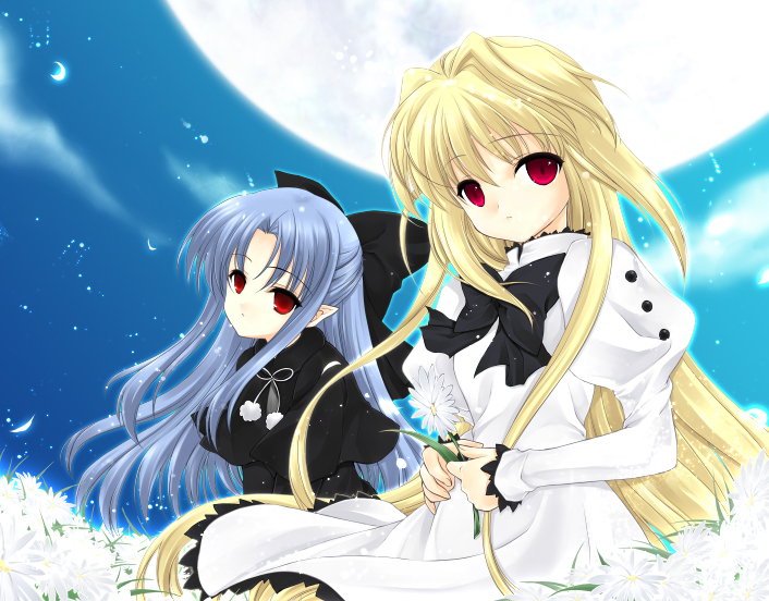 arcueid brunestud, len, and eco-arc (tsukihime) drawn by juna