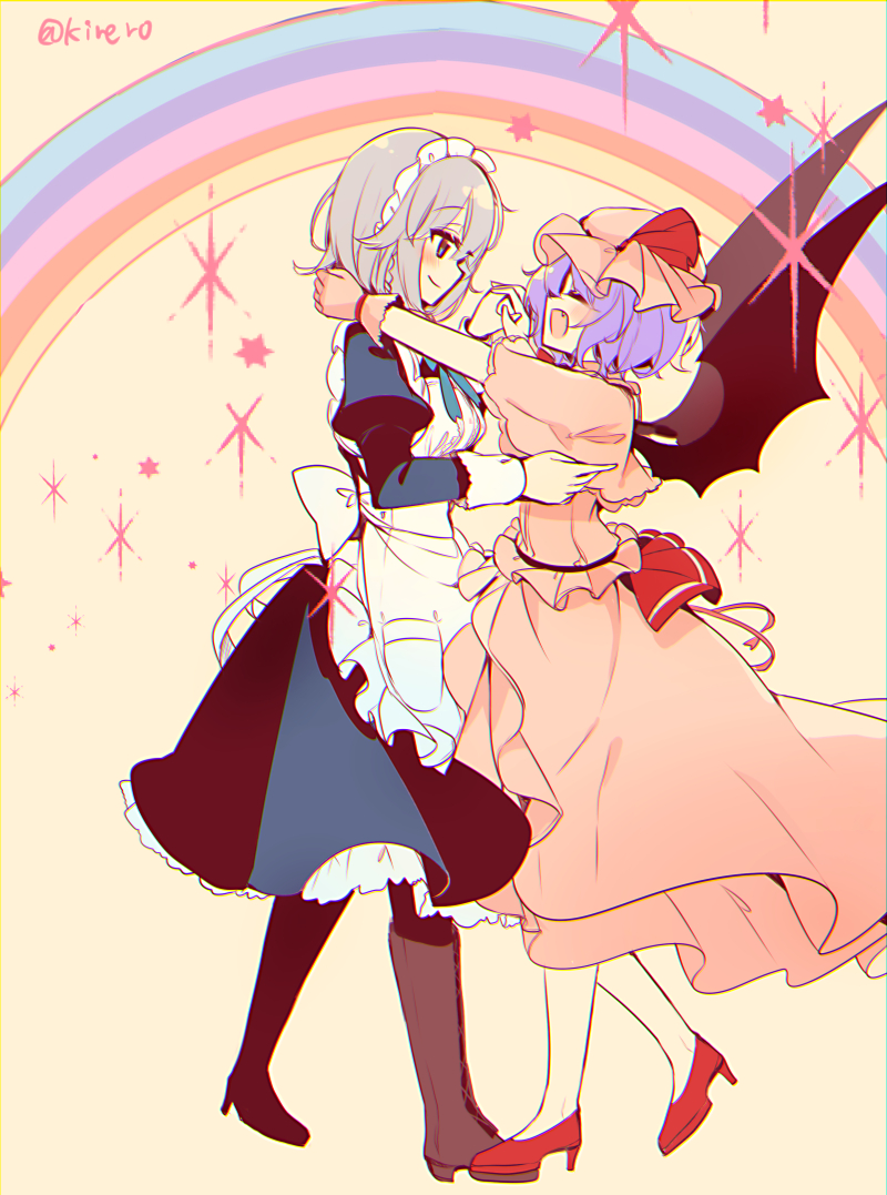 remilia scarlet and izayoi sakuya (touhou) drawn by kirero