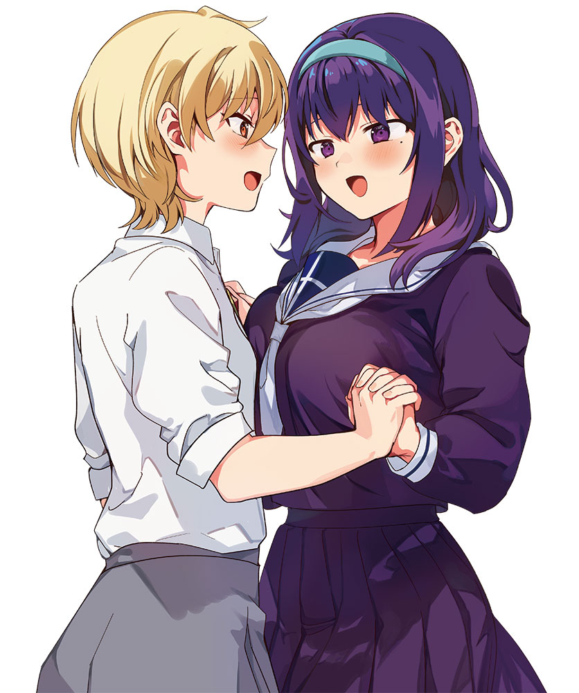 harumi hana and ichihara chiaki (sekai de ichiban oppai ga suki!) drawn by konbu_wakame