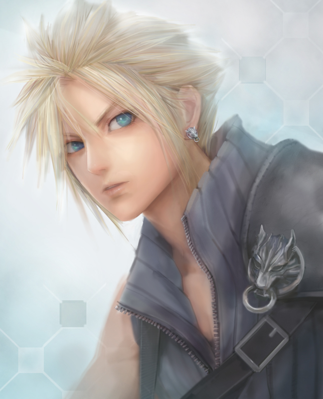 cloud strife (final fantasy and 2 more) drawn by miche