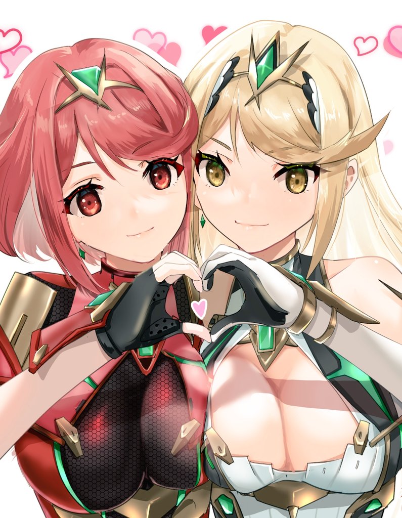 pyra and mythra (xenoblade chronicles and 1 more) drawn by nayuta-kanata