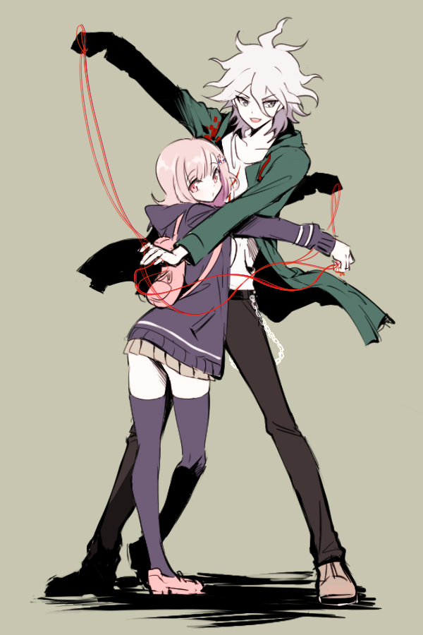 nanami chiaki and komaeda nagito (danganronpa and 2 more) drawn by mery_(yangmalgage)